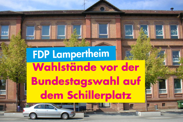 Wahlstände vor der Bundestagswahl auf dem Schillerplatz